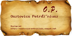 Osztovics Petróniusz névjegykártya